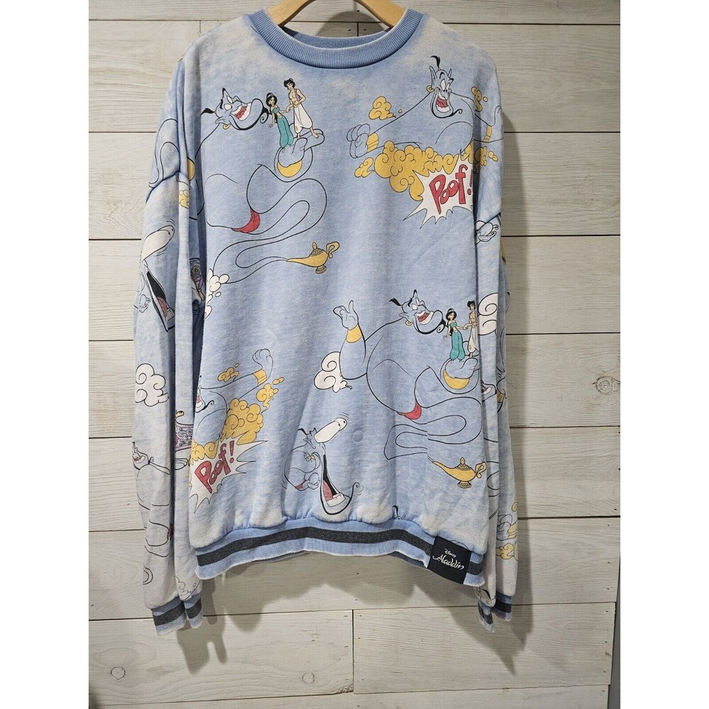 Oh My Disney Graphic Genie Aladdin Disney Sweatshirt  Size Small Oversized